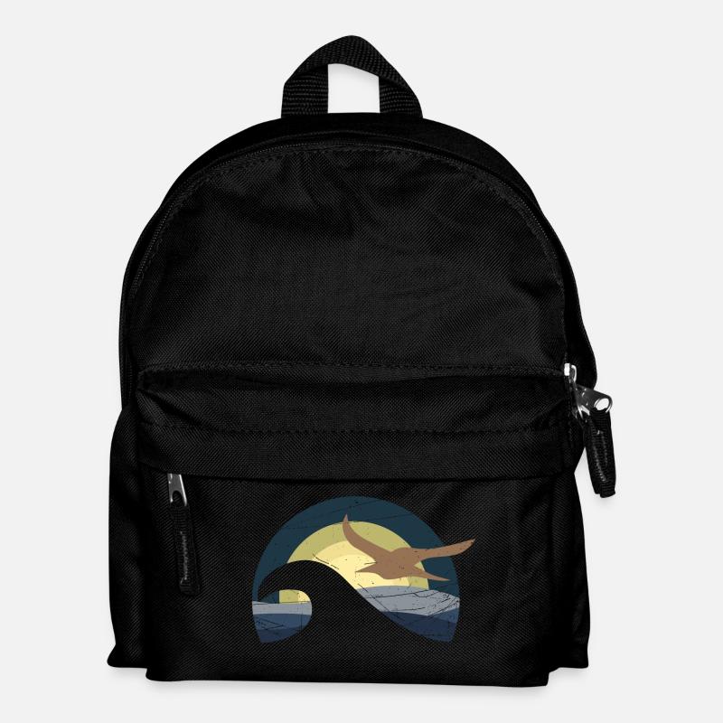 Möwe am Meer - Kinder Rucksack - Schwarz