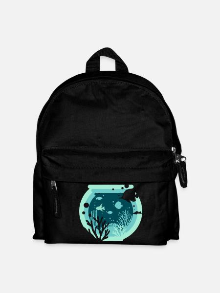 Aquarium - Aquaristik - Kinder Rucksack - Schwarz