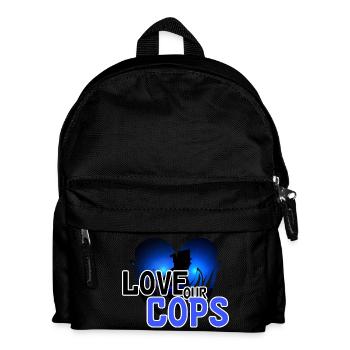 Liebe Polizei Polizist Spruch Beruf - Kinder Rucksack - Schwarz - Vorne