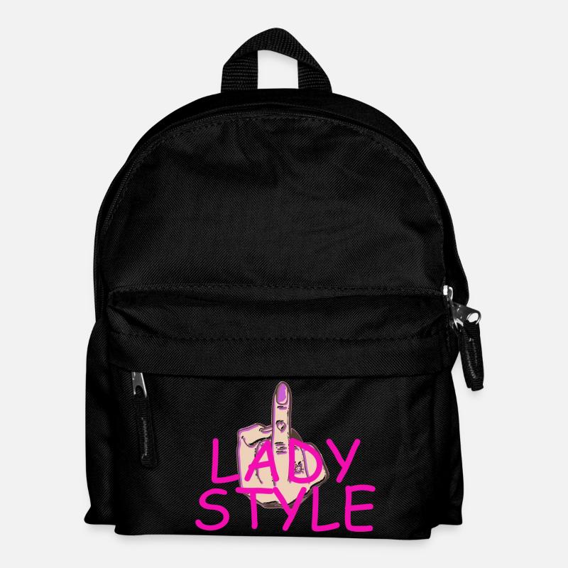 Lady Style Mittelfinger - Kinder Rucksack - Schwarz