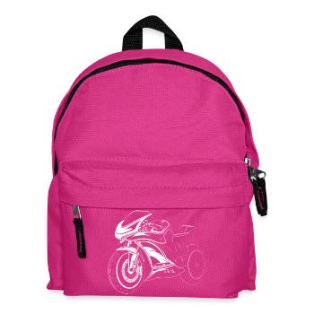 Motorcycle Racing Biker Race Illustration Icon - Kids' Backpack - fuchsia - Front