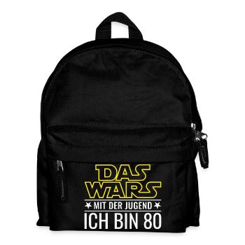80. Geburtstag - Das wars mit der Jugend - Kinder Rucksack - Schwarz - Vorne
