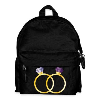 Zwei Ringe mit violetten Diamanten - Kinder Rucksack - Schwarz - Vorne