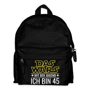 45. Geburtstag Das wars mit der Jugend Ich bin 45 - Kinder Rucksack - Schwarz - Vorne