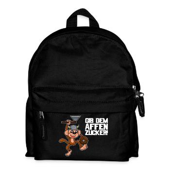 Gib dem Affen Zucker Spruch - Kinder Rucksack - Schwarz - Vorne