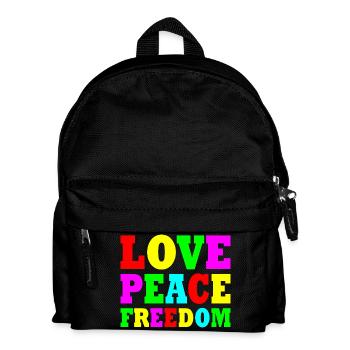 Love peace freedom - Sac à dos Enfant - noir - Devant