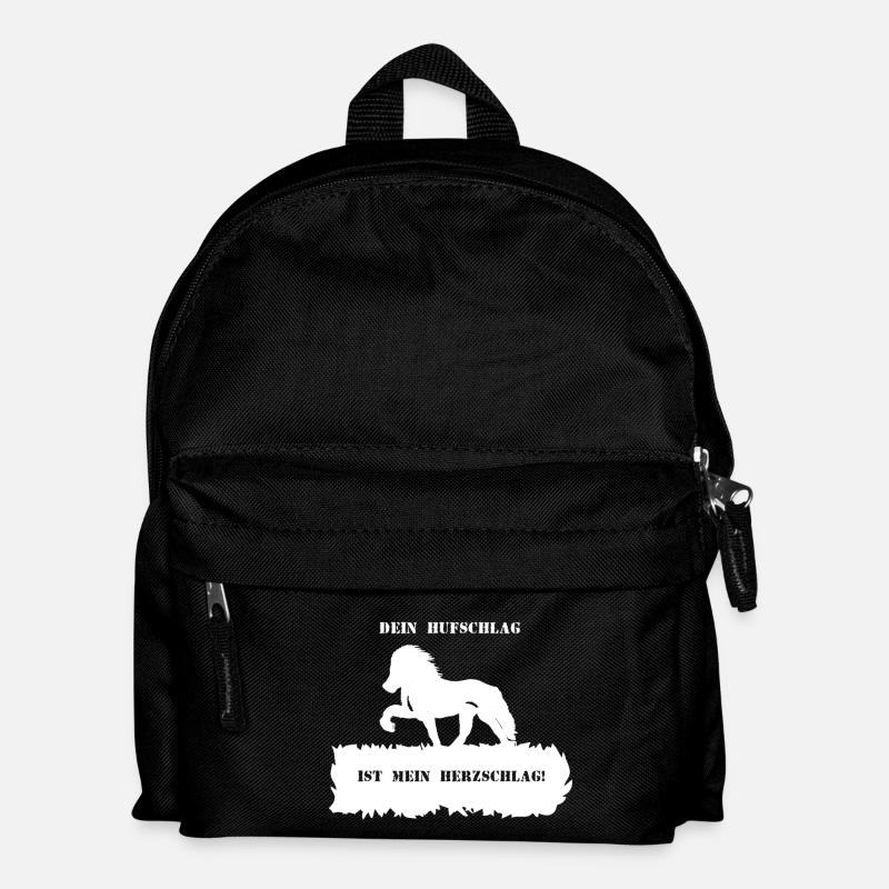 Spruch 8 mit Pferd 1 weiß - Kinder Rucksack - Schwarz