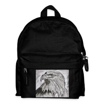 König der Lüfte – Adlerkopf Illustration - Kinder Rucksack - Schwarz - Vorne