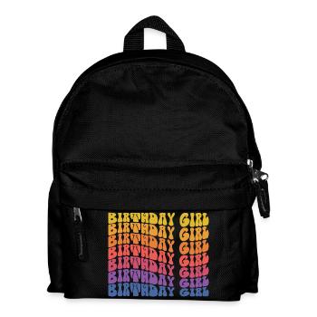 Anniversaire Fille Groovy Vintage Rétro Anniversaire - Sac à dos Enfant - noir - Devant