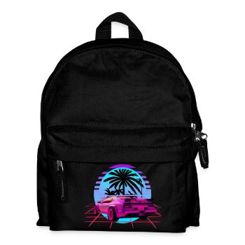 Retro Wave Sport Car Vaporwave Sunset - Sac à dos Enfant - noir - Devant