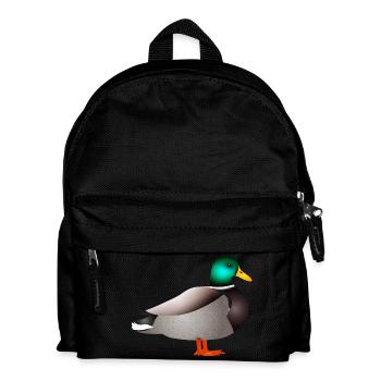 handgezeichnete männliche Ente Erpel oder Enterich - Kinder Rucksack - Schwarz - Vorne