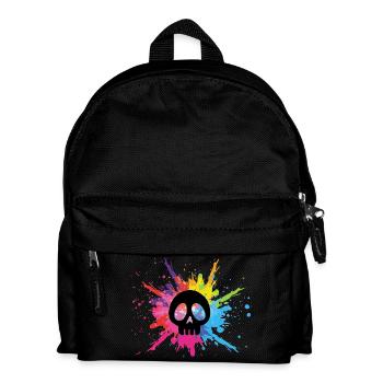 Crâne noir et explosion multicolore - Sac à dos Enfant - noir - Devant