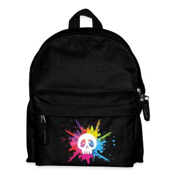 Crâne blanc et explosion multicolore - Sac à dos Enfant - noir - Devant