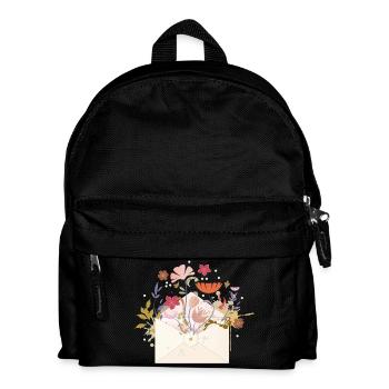 enveloppe florale avec fleurs et plantes - Sac à dos Enfant - noir - Devant