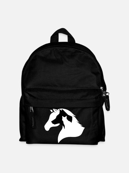Pferd, Hund, Katze-Silhouette - Kinder Rucksack - Schwarz