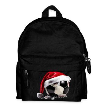 Soccer Christmas Santa Hat Ball - Kids' Backpack - black - Front