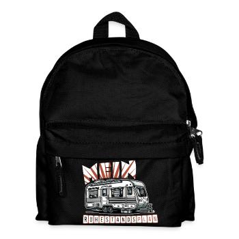Ruhestand in Stil - Mit Wohnmobil - Kinder Rucksack - Schwarz - Vorne