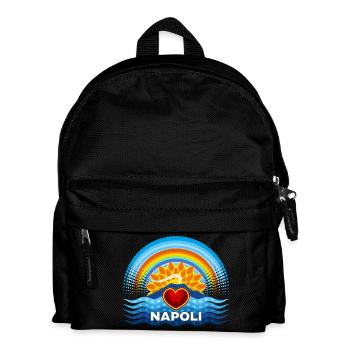 Naples Heart Vesuvius Sun and Rainbow - Kids' Backpack - black - Front