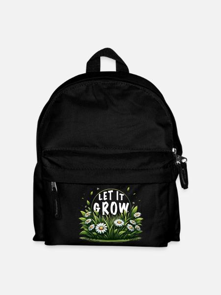 let it grow wiese gänseblümchen frühling spruch - Kinder Rucksack - Schwarz
