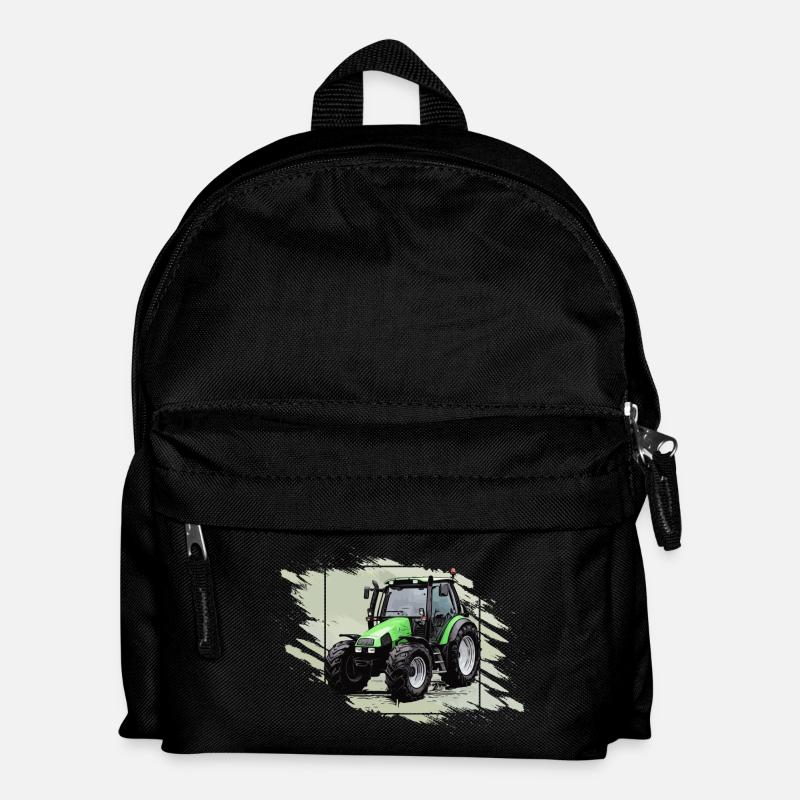 Kleiner grüner Traktor - Kinder Rucksack - Schwarz