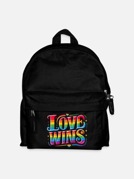 LOVE WINS: Celebrate Pride and Unity - Kids' Backpack - black