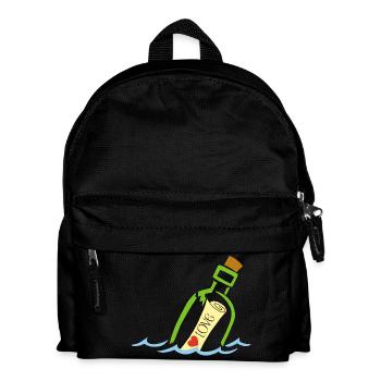 Eine Flasche im Meer - Kinder Rucksack - Schwarz - Vorne