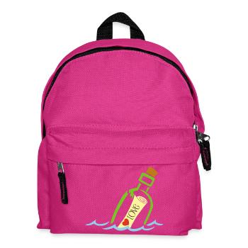 Eine Flasche im Meer - Kinder Rucksack - Fuchsia - Vorne