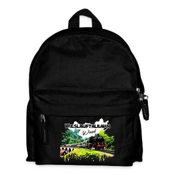 Wieslauftalbahn Schwäbische Waldbahn Wiesel - Kinder Rucksack - Schwarz - Vorne