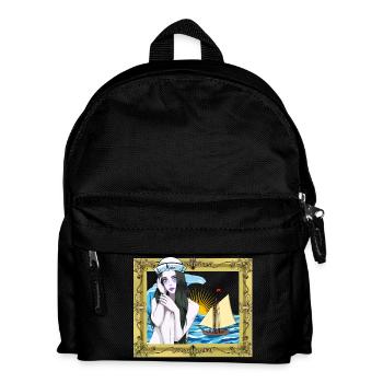 Maritime Sailor Girl Sailing - Kids' Backpack - black - Front