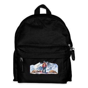 Snowboarder in den Bergen Snowboarder in the - Kinder Rucksack - Schwarz - Vorne