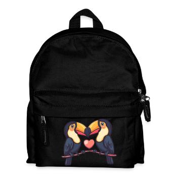 Toucan oiseau couple amour Saint-Valentin - Sac à dos Enfant - noir - Devant