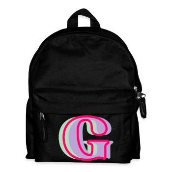Mehrfarbiger Buchstabe g – originelle Geschenkidee - Kinder Rucksack - Schwarz - Vorne