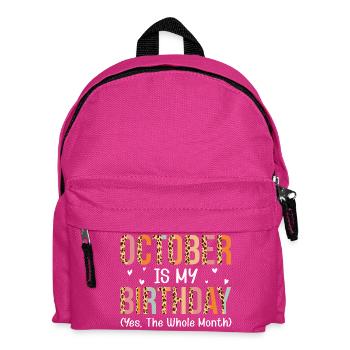 October is my birthday month - Kids' Backpack - fuchsia - Front