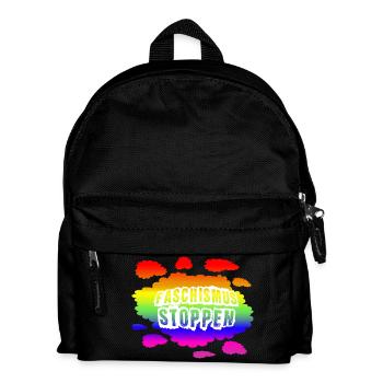 AfD stoppen gegen rechts Demokratie Vielfalt links - Kinder Rucksack - Schwarz - Vorne