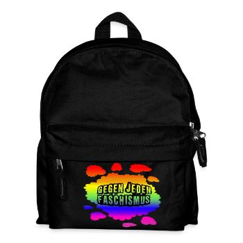 AfD stoppen gegen rechts Demokratie Vielfalt links - Kinder Rucksack - Schwarz - Vorne