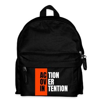 Action over intention. - Kids' Backpack - black - Front