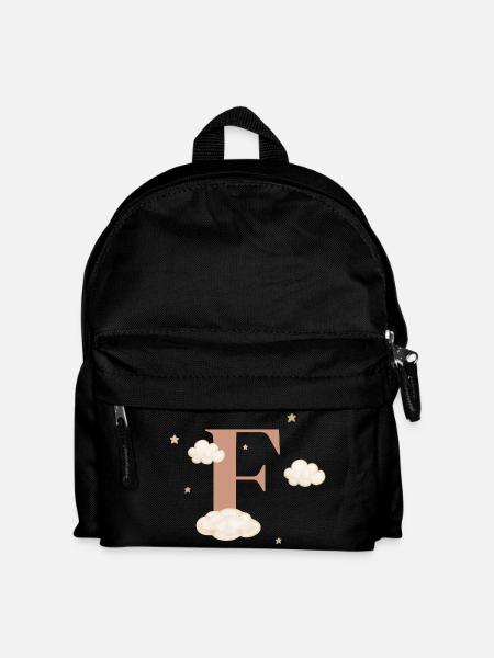 Buchstabe f bewölkt Sterne - Kinder Rucksack - Schwarz