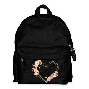 Témoin de la mariée cœur doré Floral - Sac à dos Enfant - noir - Devant