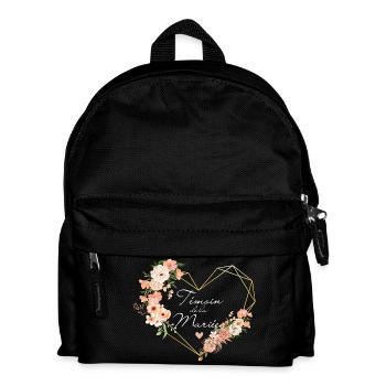Témoin de la mariée cœur doré Floral - Sac à dos Enfant - noir - Devant