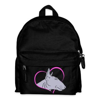Bull terrier's head in the heart - Kids' Backpack - black - Front