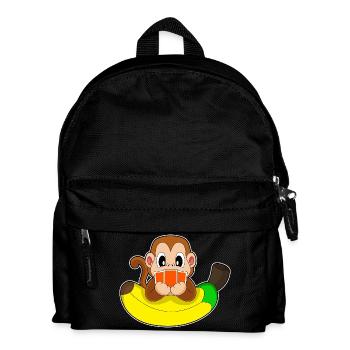 Affe Poker Pokerkarten - Kinder Rucksack - Schwarz - Vorne