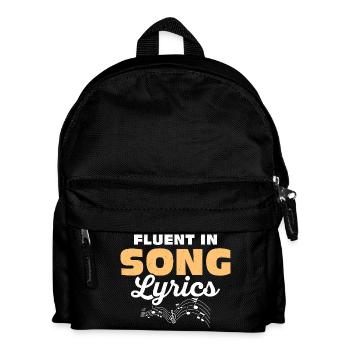 Fluent In Song Lyrics Singing Singer - Kids' Backpack - black - Front