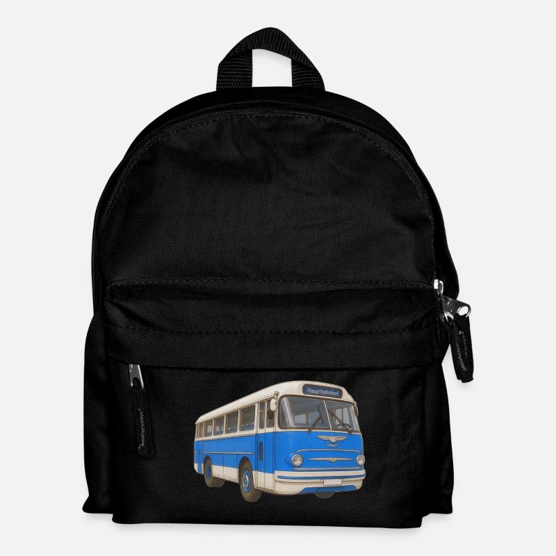 Alter blauer Bus - Kinder Rucksack - Schwarz