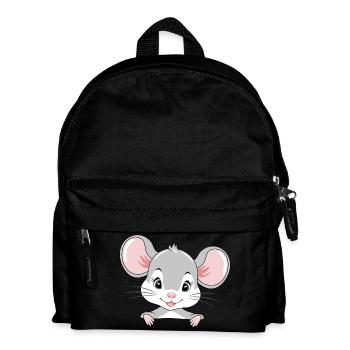 Mignon bébé souris qui regarde - Sac à dos Enfant - noir - Devant