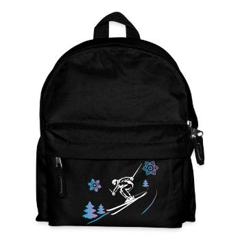 Skiers in winter snow - Kids' Backpack - black - Front