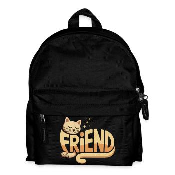 Katzenfreund - Niedliches Katzenlogo - Kinder Rucksack - Schwarz - Vorne