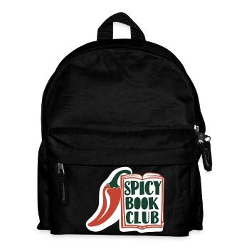 Spicy Book Club – Buch & Chili Design - Kinder Rucksack - Schwarz - Vorne