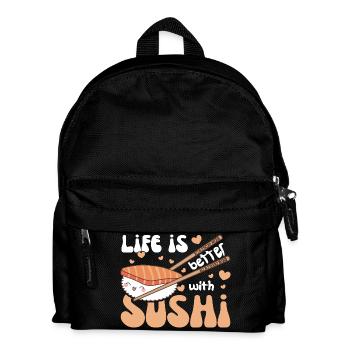 Life is better with sushi Kawaii Sushi - Kids' Backpack - black - Front