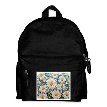 Gänseblümchen Garten Hobby Stickerei Design - Kinder Rucksack - Schwarz - Vorne