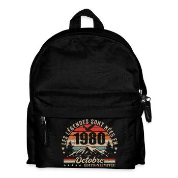 Oktober 1980 Geburtstagsgeschenk 1980 Oktober 1980 - Kinder Rucksack - Schwarz - Vorne